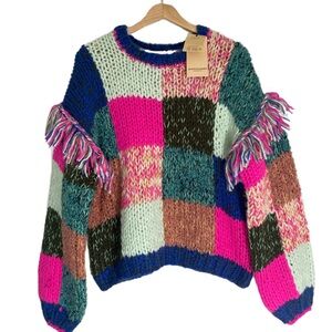 NWT Anthropologie - Scotch‎ and Soda Multicolor Hand Knitted Chunky Sweater $328